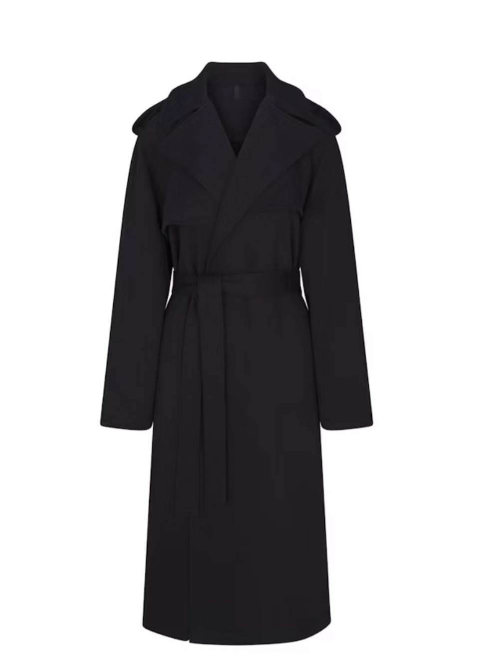 SKIMS Black Long Belted Trench Coat